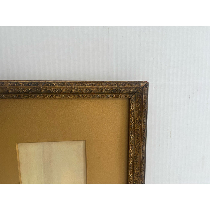 Vintage Framed and Matted Scenic Boat Artwork Print