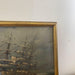 Vintage Framed and Signed Print of Sail Boat at Sea.