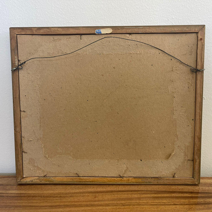 Vintage Framed and Signed Print of Sail Boat at Sea.