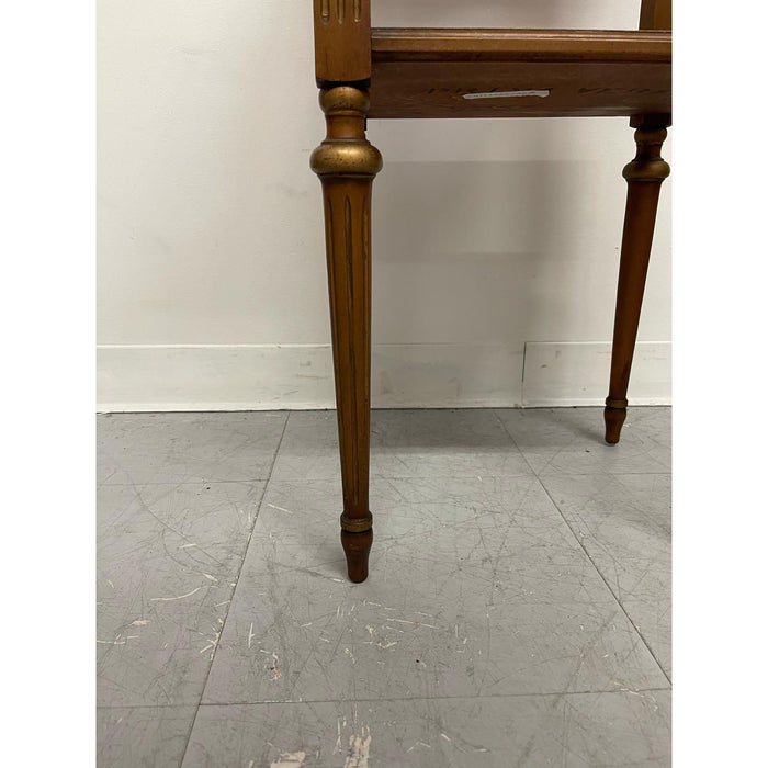 Vintage French Regency Style Side Table With Hand Painted Motif.