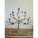 Vintage French Style Brass and Metal Candelabra With Sculpted Lillie’s and Leaves.