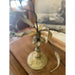 Vintage French Style Brass and Metal Candelabra With Sculpted Lillie’s and Leaves.