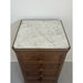 Vintage French Style Burl Wood Cabinet Nightstand With Marble Top.