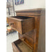 Vintage French Style Burl Wood Cabinet Nightstand With Marble Top.
