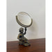 Vintage French Style Double Sided Vanity Mirror With Cherub Sculpture Stand.