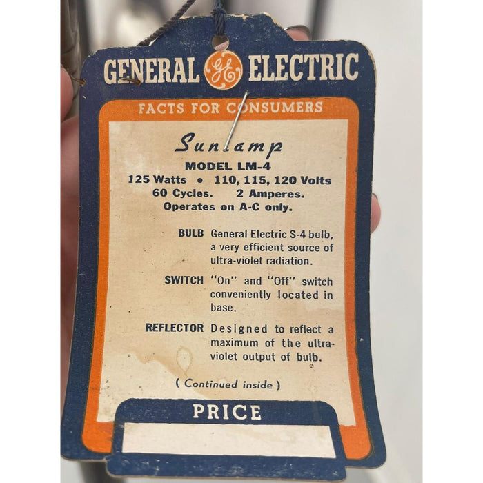Vintage General Electric Sunlamp Lm-4 Floor Lamp