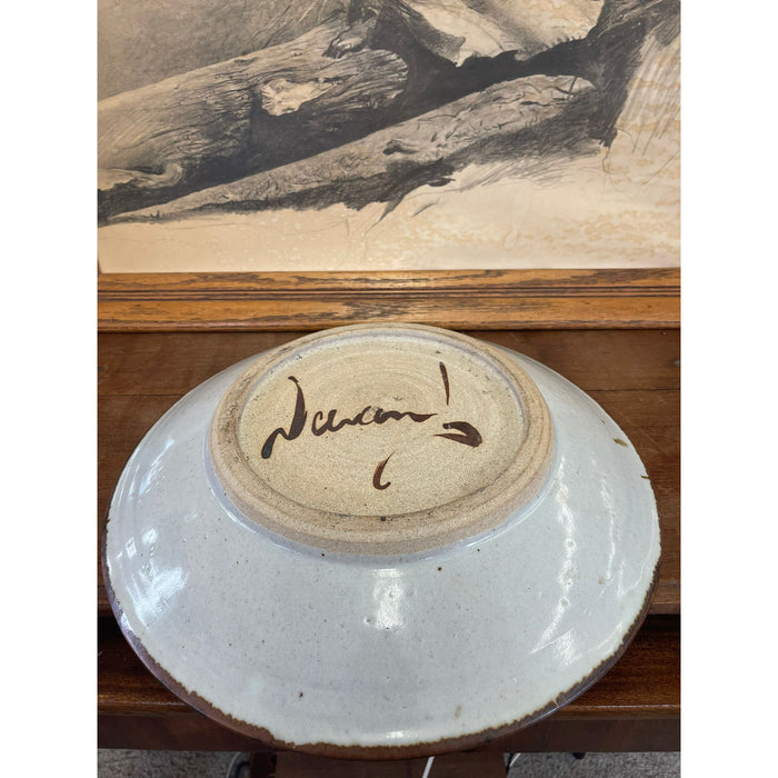 Vintage Gerald Newcomb Studio Pottery Plate Abstract Hand Painted