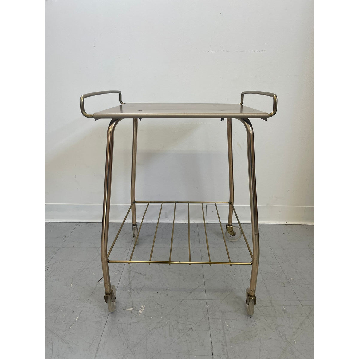 Consignment Carts Vintage Gold Colored Cart on Wheels — Big Whale Consignment