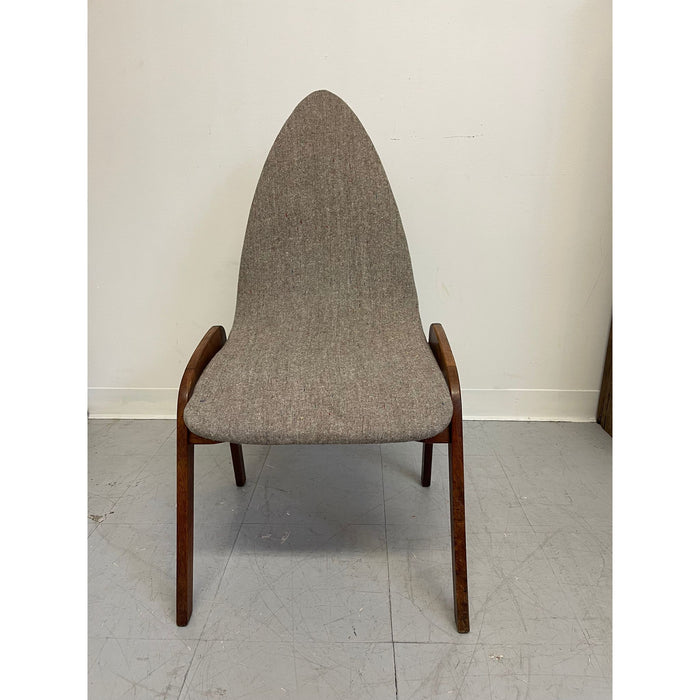 Vintage Grey Upholstered Mid Century Modern Chair