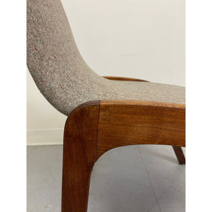 Vintage Grey Upholstered Mid Century Modern Chair