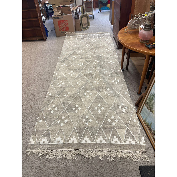 Vintage Grey and White Rug