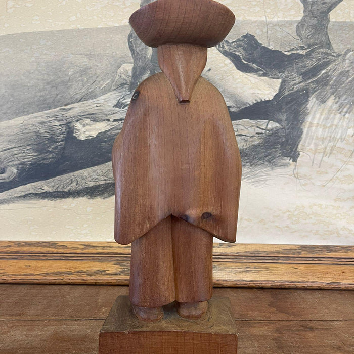 Vintage Hand Carved Wooden Figurines With Flute From Ecuador by Akios Industries