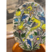Vintage Hand Painted Ceramic Oval Tile With Parrot Motif.