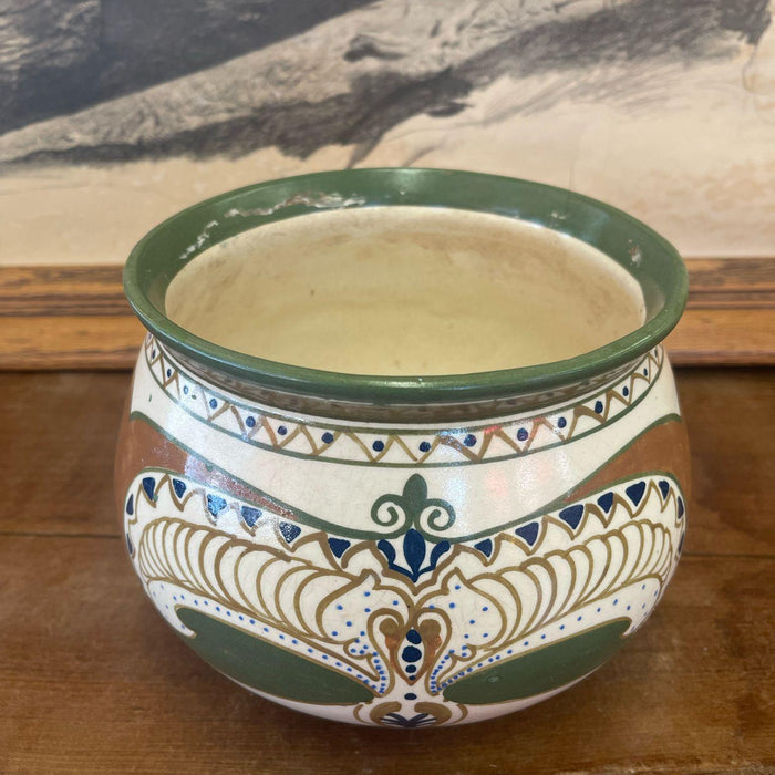 Vintage Hand Painted Ceramic Pot. Imported From Holland.