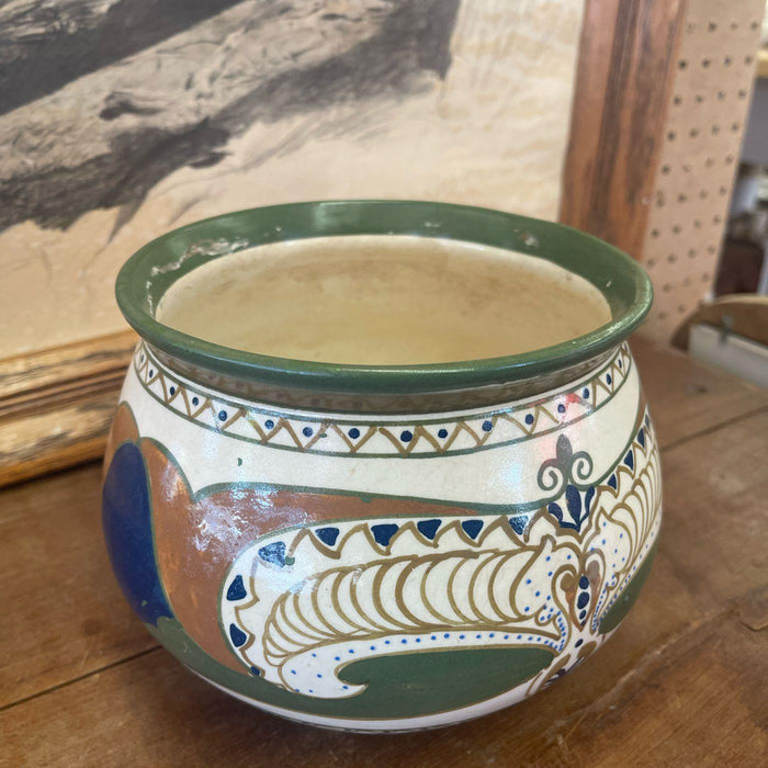 Vintage Hand Painted Ceramic Pot. Imported From Holland.