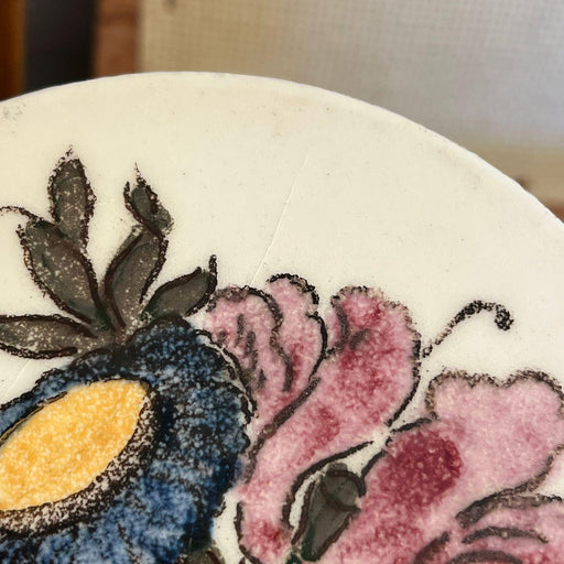 Vintage Hand Painted Round Floral Ceramic Tile Coaster.(online purchase only)