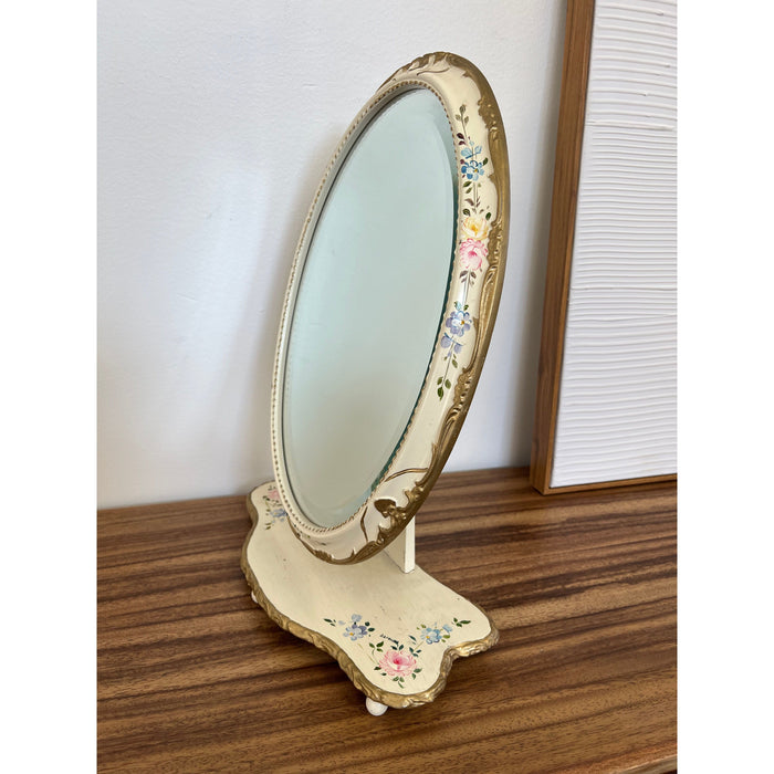 Vintage Hand Painted Vanity Mirror French Provincial Style