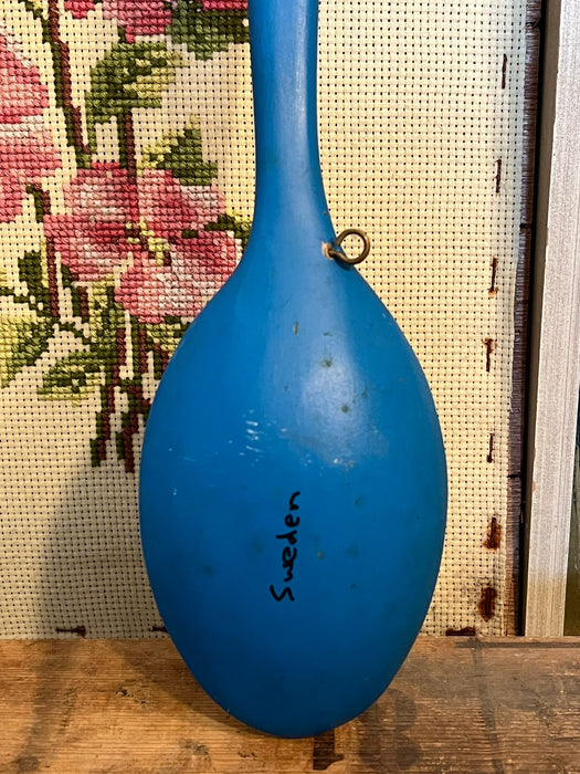 Vintage Hand Painted Wooden Spoon with Hanger and Hooks
