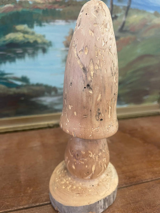 Vintage Hand carved Wooden Mushroom