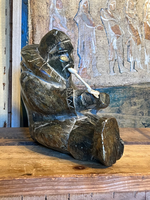Vintage Handcarved Signed Inuit Style Sculpture possible soapstone