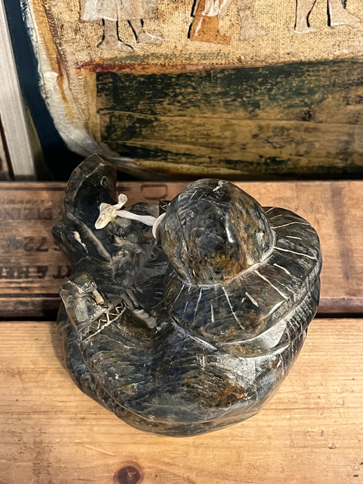 Vintage Handcarved Signed Inuit Style Sculpture possible soapstone