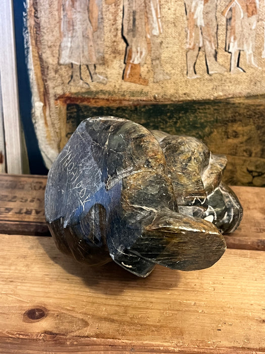 Vintage Handcarved Signed Inuit Style Sculpture possible soapstone