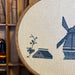 Vintage Handcrafted Finished Cross Stitch Needlepoint Windmill and House. ( Online purchase only )