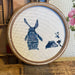 Vintage Handcrafted Finished Cross Stitch Needlepoint Windmill and House. ( Online purchase only )
