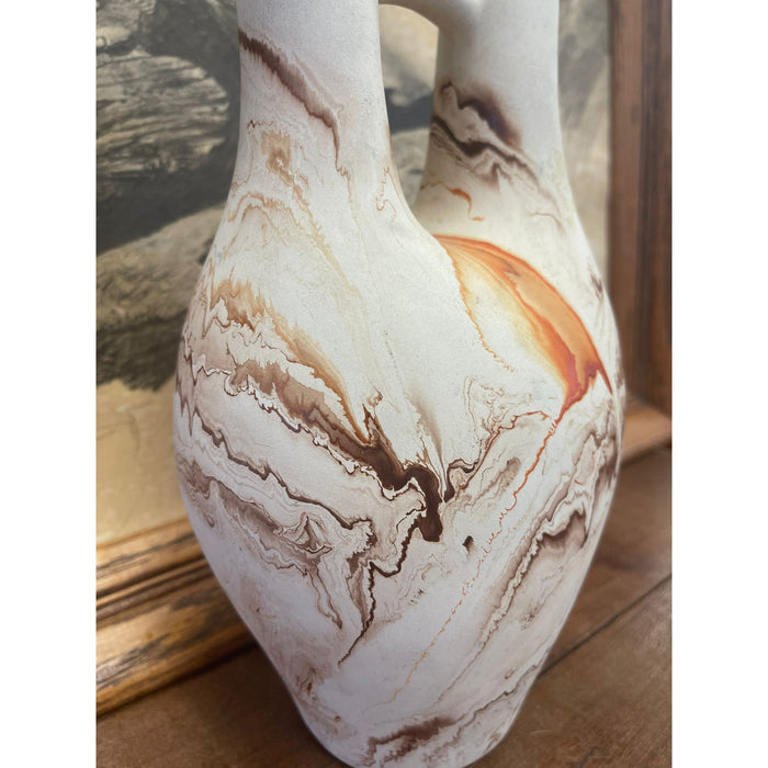Vintage Handmade Double Spout Nemadji Vase