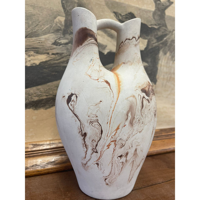 Vintage Handmade Double Spout Nemadji Vase