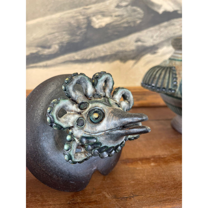 Vintage Handmade Studio Pottery With Intricate Handles