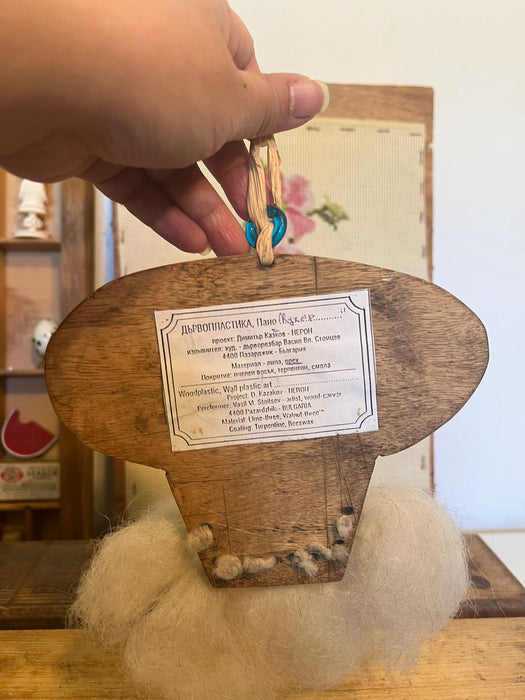Vintage Handmade Walnut looker mask for Hanging.