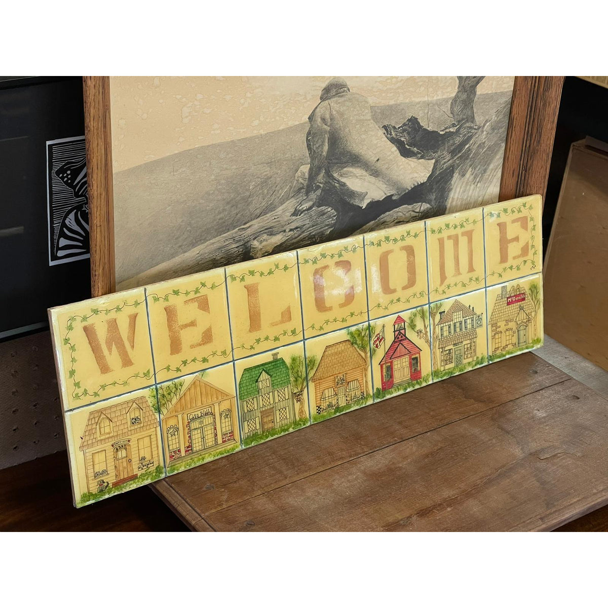 Vintage Handmade Welcome Home Sign — Big Whale Consignment