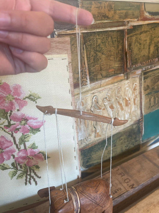 Vintage Handmade Wooden Elephant Marionette