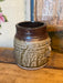 Vintage Handmade glaze pottery with abstract face.(Available by online purchase only)