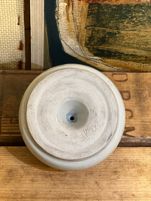 Vintage Handmade mid Century Modern style Paper weight sculpture with floral motif.