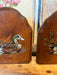 Vintage Handpainted Duck Motif Bookends