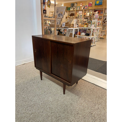 Vintage Imported Mid Century Danish Modern Rosewood Toned Cabinet.