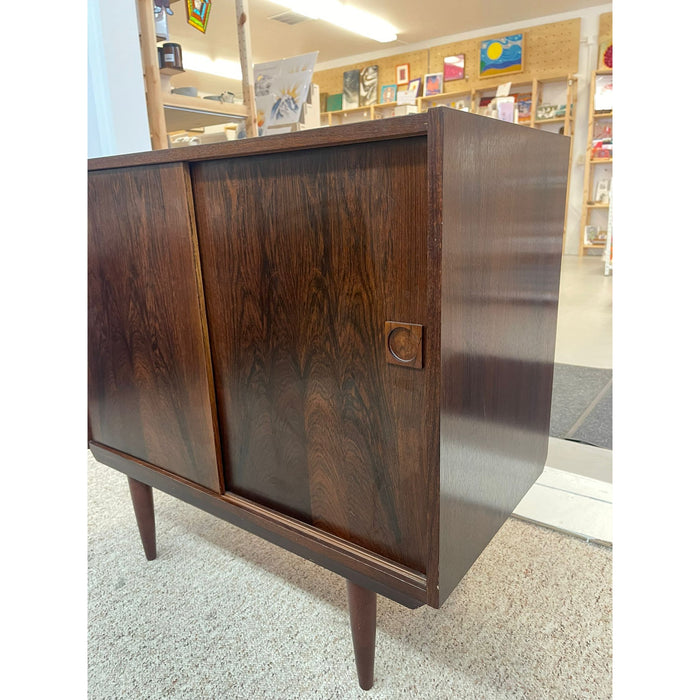 Vintage Imported Mid Century Danish Modern Rosewood Toned Cabinet.