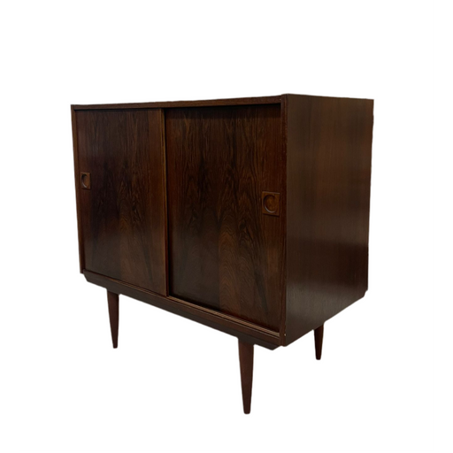 Vintage Imported Mid Century Danish Modern Rosewood Toned Cabinet.