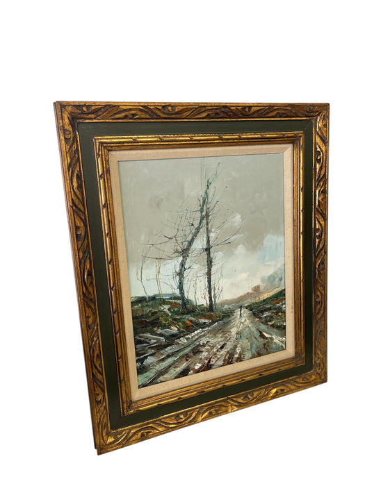 Vintage Impressionist Landscape Likely OilPainting with Ornate Frame