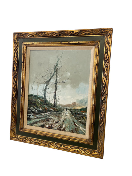 Vintage Impressionist Landscape Likely OilPainting with Ornate Frame