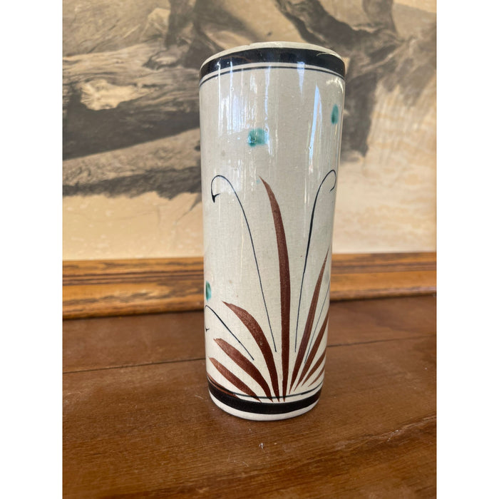 Vintage Ken Edwards Style Vase With Yellow Floral and Bird Motif