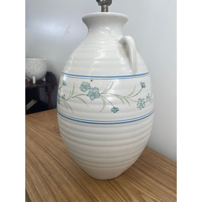 Vintage Lamp With Ceramic Vase Base and Floral Motif.
