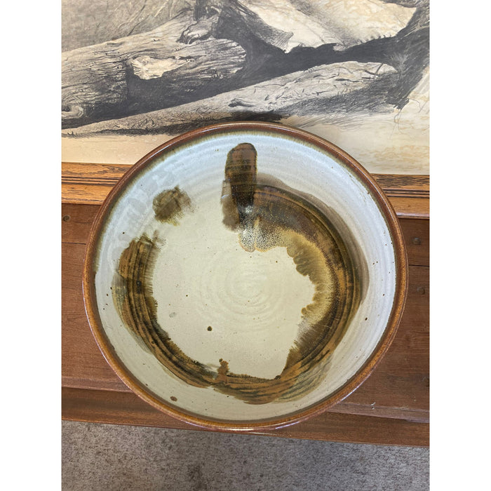 Vintage Large Glazed Ceramic Bowl