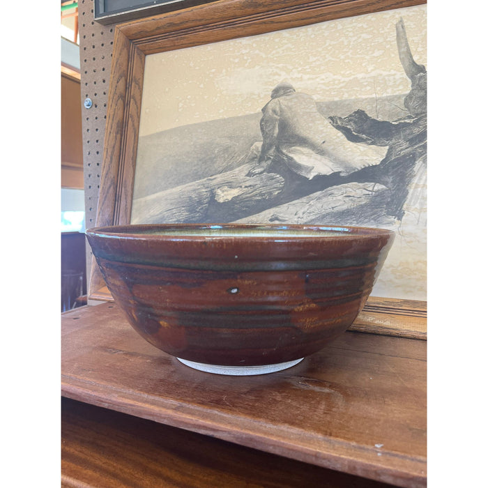 Vintage Large Glazed Ceramic Bowl