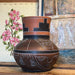 Vintage Leopoldo de Mexico Aztec Mayan Red Clay pottery folk art Vase ( Available by Online Purchase Only)