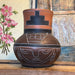 Vintage Leopoldo de Mexico Aztec Mayan Red Clay pottery folk art Vase ( Available by Online Purchase Only)