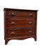 Vintage Mahogany Wood Dresser 3-Dovetailed Drawers with Solid Wood Ornate Pine Cone Handle Design