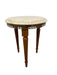 Vintage Marble Top Side Table Stand with Brass Finished Trim and Fluted Tapered Legs